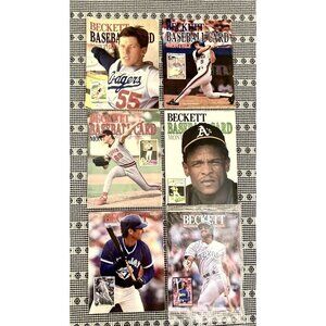 Lot of 6 Beckett Baseball Card Monthly Magazines 1988-1994 Rickey Henderson Bo